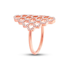 0.30ct 14k Rose Gold Diamond Honeycomb Ring 0.30ct 14k Rose Gold Diamond Honeycomb Ring