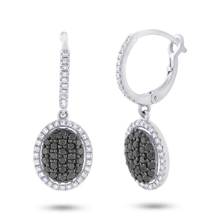 0.84ct 14k White Gold Black & White Diamond Earring 0.84ct 14k White Gold Black & White Diamond Earring