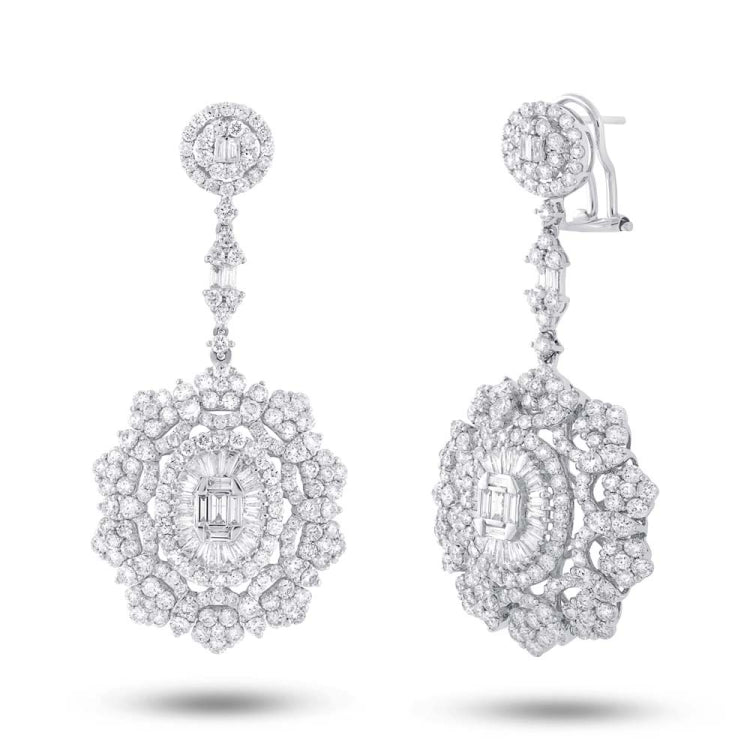 9.34ct 18k White Gold Diamond Earring 9.34ct 18k White Gold Diamond Earring