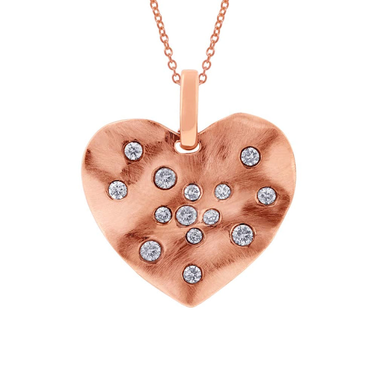 0.22ct 14k Rose Gold Diamond Heart Necklace 0.22ct 14k Rose Gold Diamond Heart Necklace