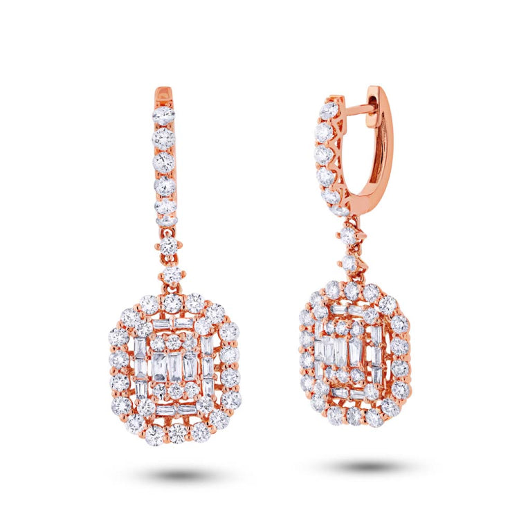 2.41ct 18k Rose Gold Diamond Earring 2.41ct 18k Rose Gold Diamond Earring