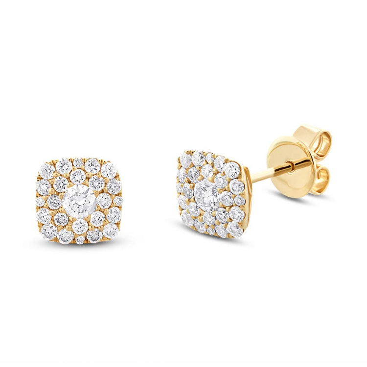 0.53ct 14k Yellow Gold Diamond Cluster Stud Earring 0.53ct 14k Yellow Gold Diamond Cluster Stud Earring
