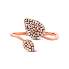 0.20ct 14k Rose Gold Diamond Pave Lady's Ring Size 8 0.20ct 14k Rose Gold Diamond Pave Lady's Ring Size 8