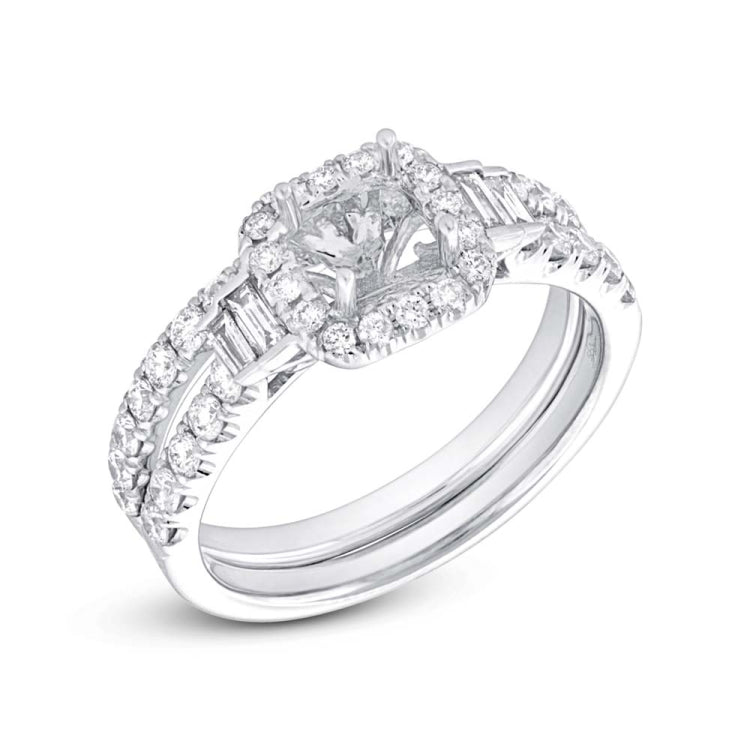 0.85ct 14k White Gold Diamond Semi-mount Ring 0.85ct 14k White Gold Diamond Semi-mount Ring