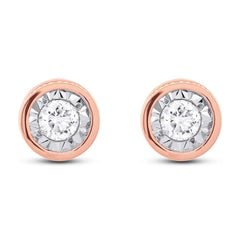 0.14ct 14k Rose Gold Diamond Round Stud Earring 0.14ct 14k Rose Gold Diamond Round Stud Earring