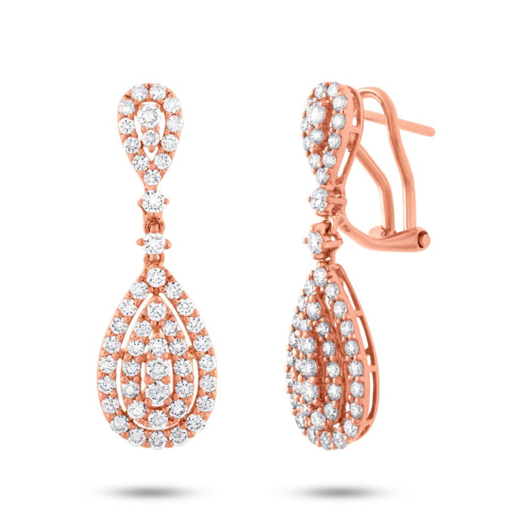 1.65ct 18k Rose Gold Diamond Earring 1.65ct 18k Rose Gold Diamond Earring