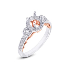 0.35ct 14k Two-tone Rose Gold Diamond Semi-mount Ring for 0.50ct Center 0.35ct 14k Two-tone Rose Gold Diamond Semi-mount Ring for 0.50ct Center