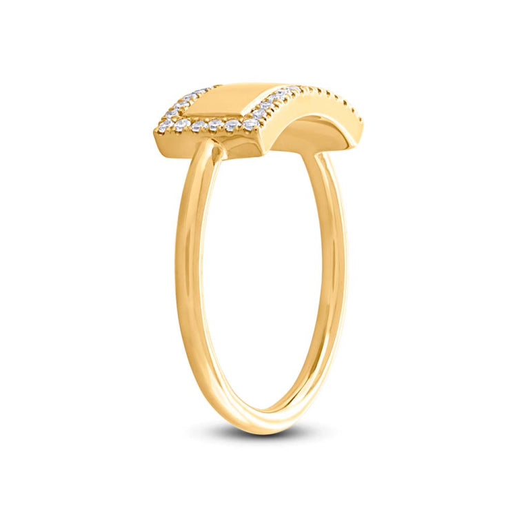0.11ct 14k Yellow Gold Diamond Bar ID Ring Size 3 0.11ct 14k Yellow Gold Diamond Bar ID Ring Size 3