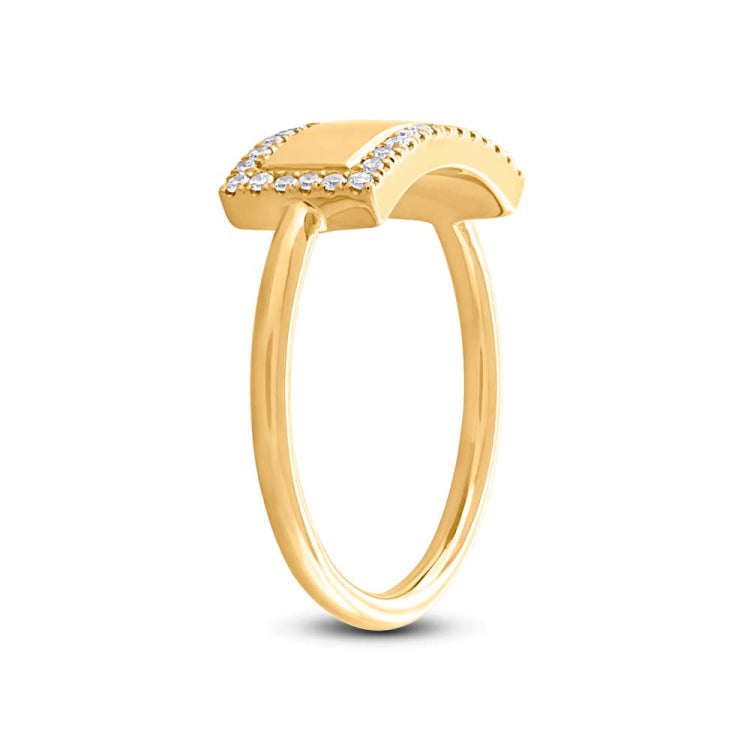 0.11ct 14k Yellow Gold Diamond Bar ID Ring Size 4 0.11ct 14k Yellow Gold Diamond Bar ID Ring Size 4