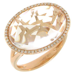 0.17ct Diamond & 9.73ct White Topaz 14k Rose Gold Ring Size 5.5 0.17ct Diamond & 9.73ct White Topaz 14k Rose Gold Ring Size 5.5