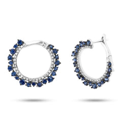 0.24ct Diamond & 1.22ct Blue Sapphire 14k White Gold Earring 0.24ct Diamond & 1.22ct Blue Sapphire 14k White Gold Earring