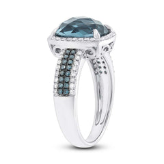 0.30ct Diamond & 3.98ct London Blue Topaz 14k White Gold Ring 0.30ct Diamond & 3.98ct London Blue Topaz 14k White Gold Ring