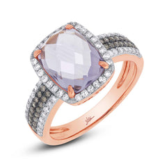 0.45ct White & Champagne Diamond & 3.21ct Amethyst Rose Gold Ring 0.45ct White & Champagne Diamond & 3.21ct Amethyst Rose Gold Ring