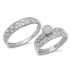 0.41ct 14k White Gold Diamond Trio Set Pave 0.41ct 14k White Gold Diamond Trio Set Pave