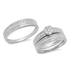 0.48ct 14k White Gold Diamond Trio Set Cluster 0.48ct 14k White Gold Diamond Trio Set Cluster