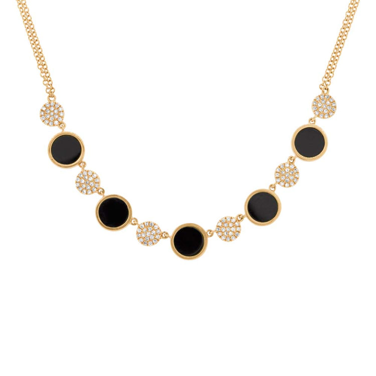 0.27ct Diamond & 2.00ct Onyx 14k Yellow Gold Necklace 0.27ct Diamond & 2.00ct Onyx 14k Yellow Gold Necklace