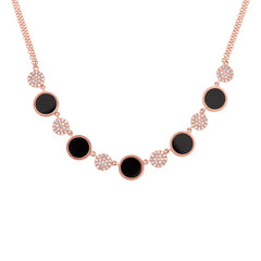 0.27ct Diamond & 2.00ct Onyx 14k Rose Gold Necklace 0.27ct Diamond & 2.00ct Onyx 14k Rose Gold Necklace