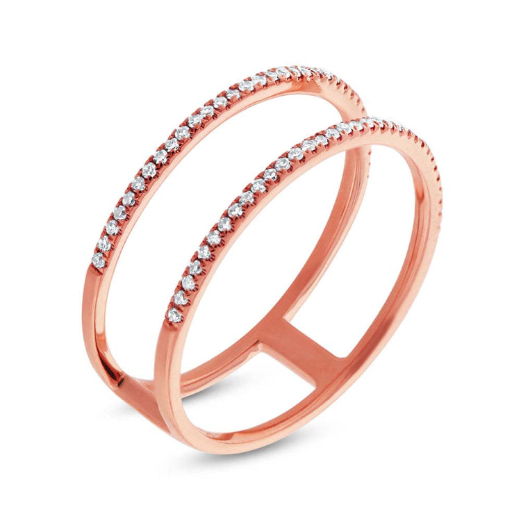 0.17ct 14k Rose Gold Diamond Lady's Ring Size 6.5 0.17ct 14k Rose Gold Diamond Lady's Ring Size 6.5