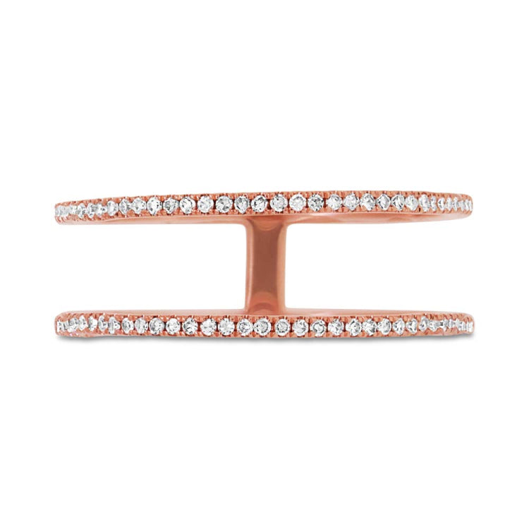 0.17ct 14k Rose Gold Diamond Lady's Ring Size 6.5 0.17ct 14k Rose Gold Diamond Lady's Ring Size 6.5