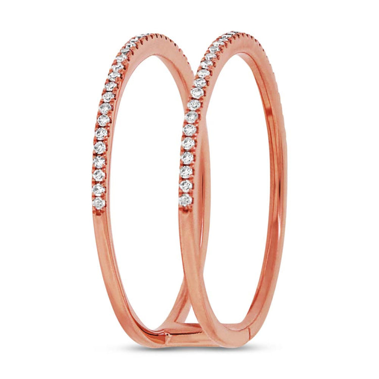 0.17ct 14k Rose Gold Diamond Lady's Ring Size 6.5 0.17ct 14k Rose Gold Diamond Lady's Ring Size 6.5