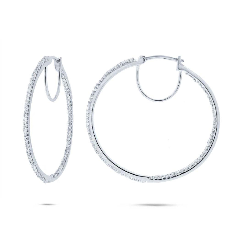 0.50ct 14k White Gold Diamond Hoop Earring 0.50ct 14k White Gold Diamond Hoop Earring