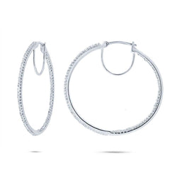 0.50ct 14k White Gold Diamond Hoop Earring 0.50ct 14k White Gold Diamond Hoop Earring