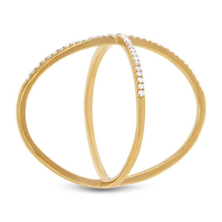 0.18ct 14k Yellow Gold Diamond Lady's "X" Ring Size 5 0.18ct 14k Yellow Gold Diamond Lady's "X" Ring Size 5