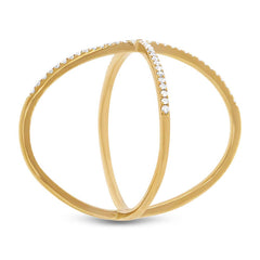 0.18ct 14k Yellow Gold Diamond Lady's "X" Ring Size 5 0.18ct 14k Yellow Gold Diamond Lady's "X" Ring Size 5