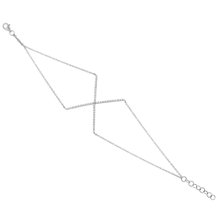 0.23ct 14k White Gold Diamond Lady's X Bracelet 0.23ct 14k White Gold Diamond Lady's X Bracelet