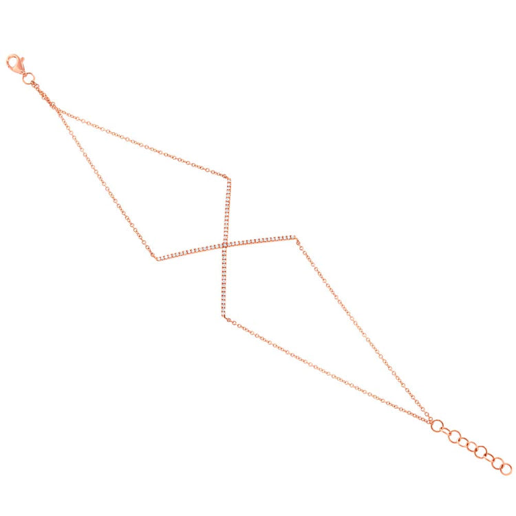 0.23ct 14k Rose Gold Diamond Lady's X Bracelet 0.23ct 14k Rose Gold Diamond Lady's X Bracelet