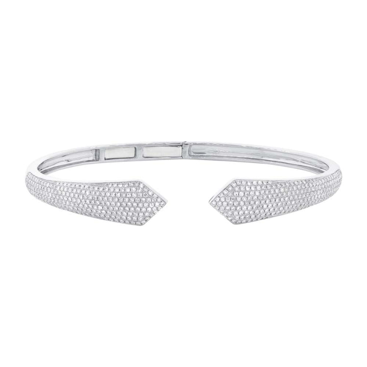1.34ct 14k White Gold Diamond Pave Bangle 1.34ct 14k White Gold Diamond Pave Bangle