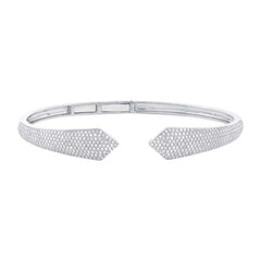 1.34ct 14k White Gold Diamond Pave Bangle 1.34ct 14k White Gold Diamond Pave Bangle
