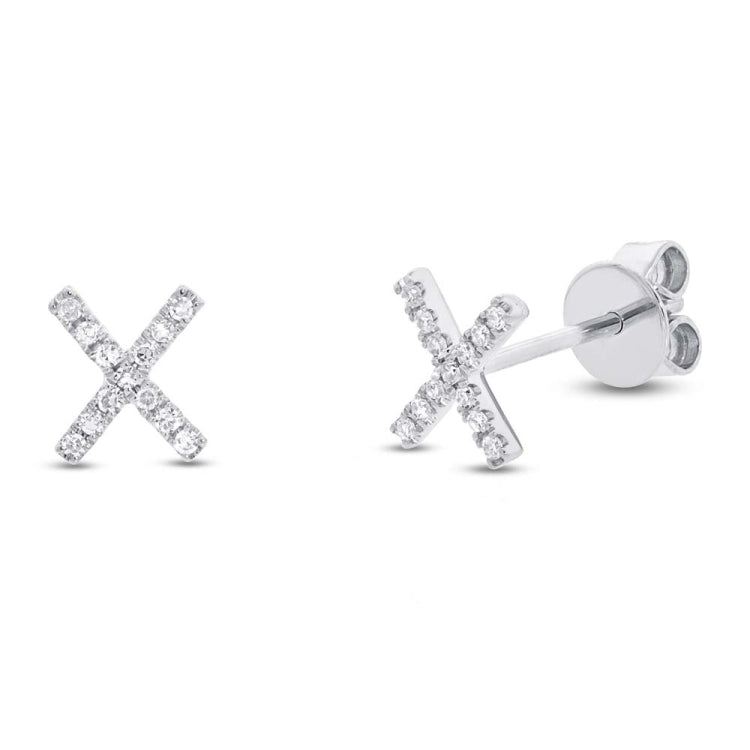 0.07ct 14k White Gold Diamond "X" Stud Earring 0.07ct 14k White Gold Diamond "X" Stud Earring