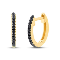 0.07ct 14k Yellow Gold Black Diamond Huggie Earring 0.07ct 14k Yellow Gold Black Diamond Huggie Earring