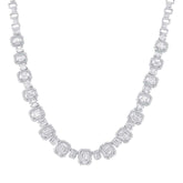 7.73ct 18k White Gold Diamond Baguette Necklace