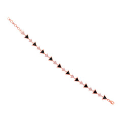 0.41ct Diamond & 1.56ct Onyx 14k Rose Gold Triangle Bracelet 0.41ct Diamond & 1.56ct Onyx 14k Rose Gold Triangle Bracelet