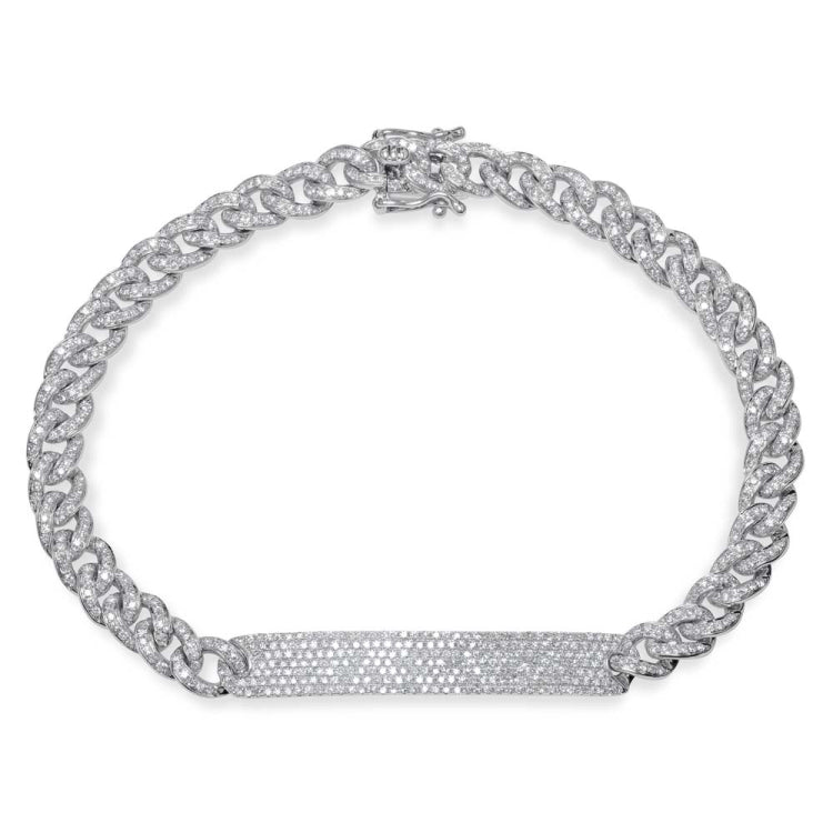 1.49ct 14k White Gold Diamond Pave Chain Bracelet 1.49ct 14k White Gold Diamond Pave Chain Bracelet