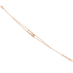 0.13ct 14k Rose Gold Diamond Bar ID Bracelet 0.13ct 14k Rose Gold Diamond Bar ID Bracelet