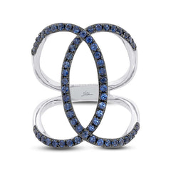 0.90ct Blue Sappphire 14k White Gold Lady's Ring 0.90ct Blue Sappphire 14k White Gold Lady's Ring