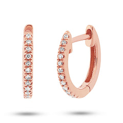 0.07ct 14k Rose Gold Diamond Huggie Earring 0.07ct 14k Rose Gold Diamond Huggie Earring