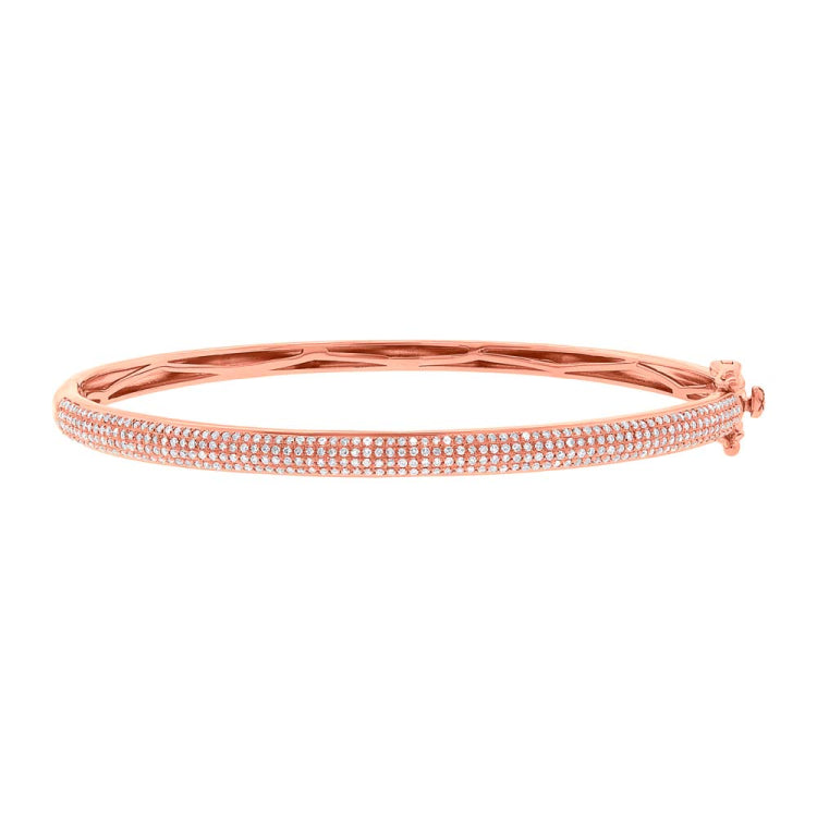 0.71ct 14k Rose Gold Diamond Pave Bangle 0.71ct 14k Rose Gold Diamond Pave Bangle