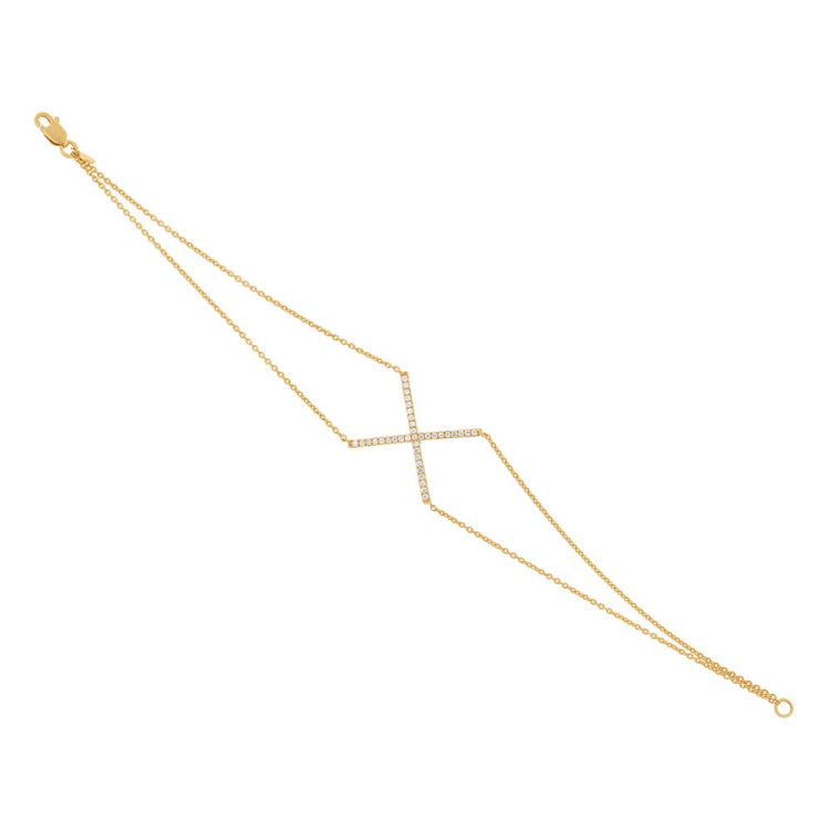 0.25ct 14k Yellow Gold Diamond "X" Bracelet 0.25ct 14k Yellow Gold Diamond "X" Bracelet