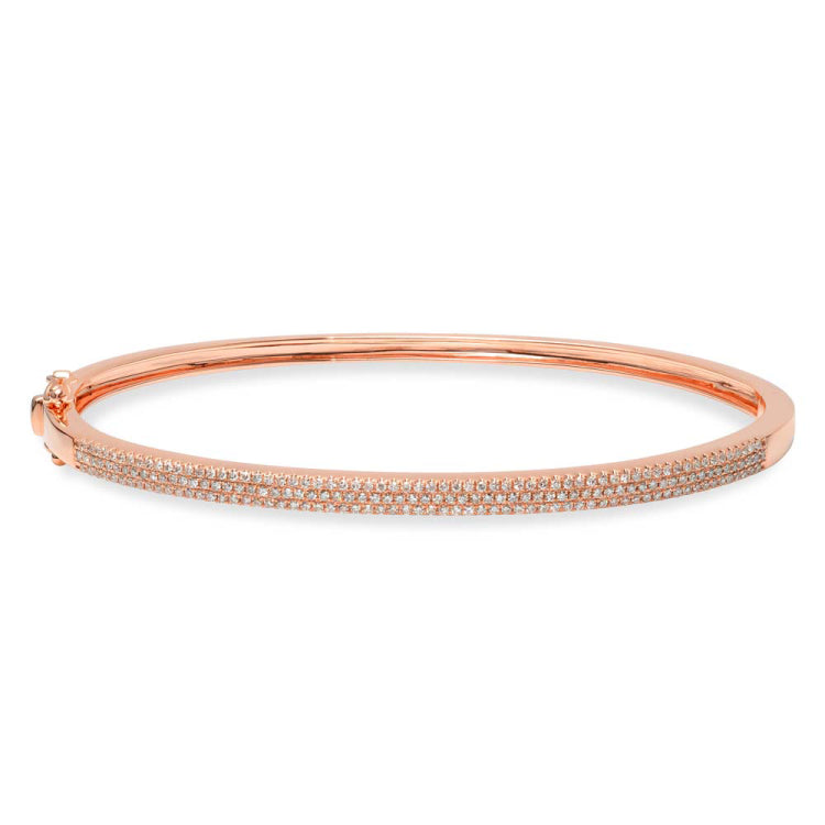0.52ct 14k Rose Gold Diamond Pave Bangle 0.52ct 14k Rose Gold Diamond Pave Bangle