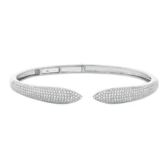 1.08ct 14k White Gold Diamond Pave Claw Bangle 1.08ct 14k White Gold Diamond Pave Claw Bangle