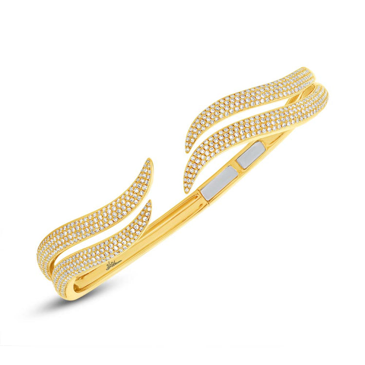 1.59ct 14k Yellow Gold Diamond Pave Bangle 1.59ct 14k Yellow Gold Diamond Pave Bangle