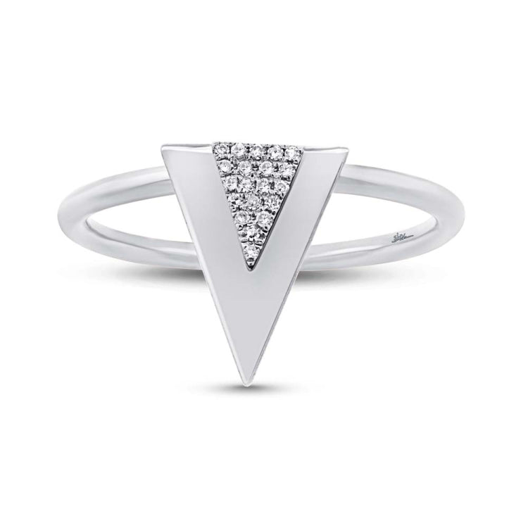 0.05ct 14k White Gold Diamond Triangle Ring 0.05ct 14k White Gold Diamond Triangle Ring
