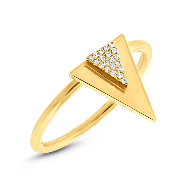 0.05ct 14k Yellow Gold Diamond Triangle Ring 0.05ct 14k Yellow Gold Diamond Triangle Ring