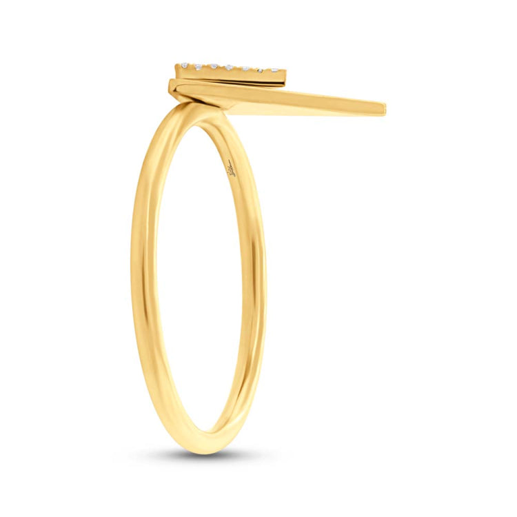 0.05ct 14k Yellow Gold Diamond Triangle Ring 0.05ct 14k Yellow Gold Diamond Triangle Ring