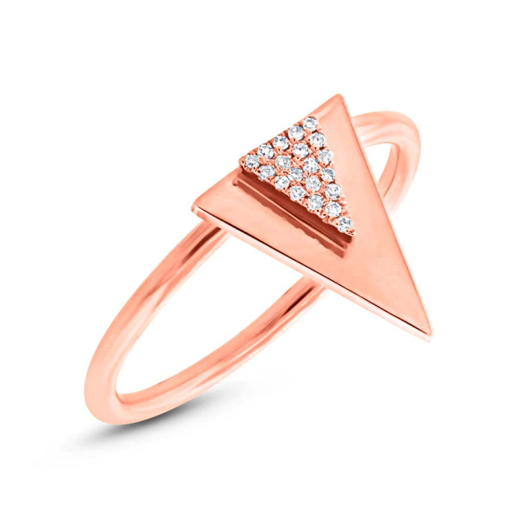 0.05ct 14k Rose Gold Diamond Triangle Ring 0.05ct 14k Rose Gold Diamond Triangle Ring