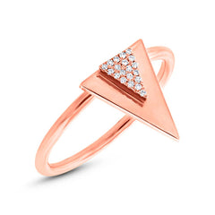 0.05ct 14k Rose Gold Diamond Triangle Ring 0.05ct 14k Rose Gold Diamond Triangle Ring